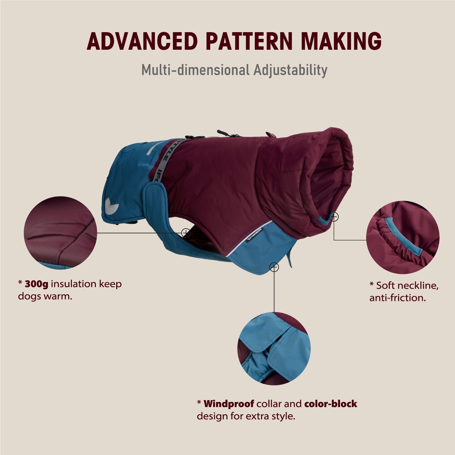 Wasserdicht Hundemantel Wintermantel