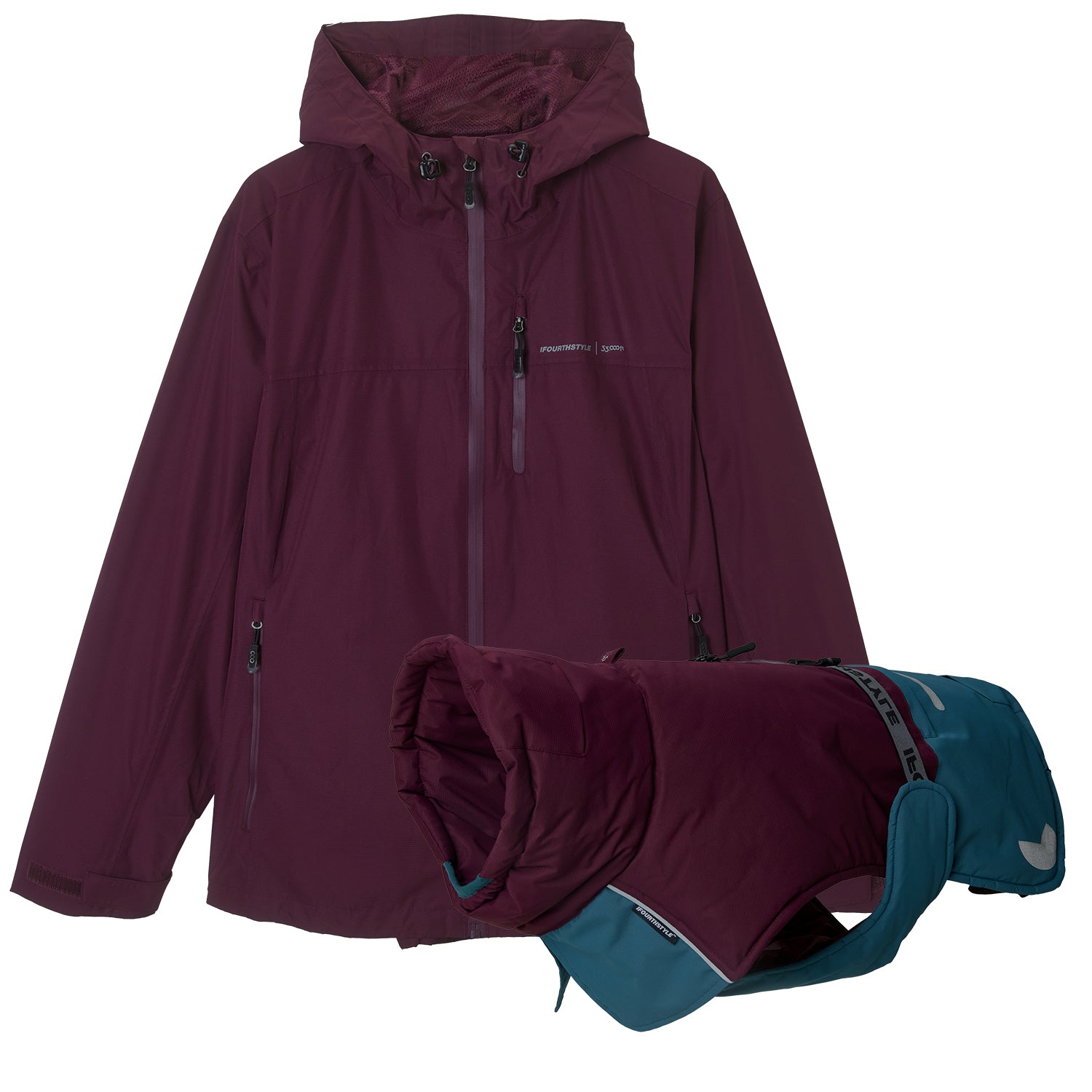 Wasserdichte Hundemantel Wintermantel & Damen-Regenjacke Outdoorjacke Set
